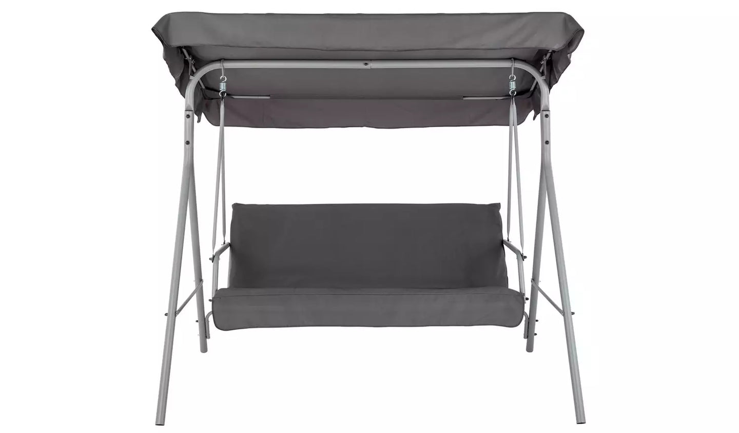 3 Seater Metal Garden Swing Chair - Grey